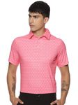 Styzen Mens Active Golf Polos - Pink Foliage - XXL