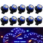 WINETIS T10 194 168 LED Dash Instrument Light Bulbs Blue with Twist Lock Socket, Extremely Bright T10 Instrument Panel Gauge Cluster Dashboard Lights Bulbs 12V 8-SMD LED Chipset, 10Pcs/Set