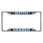 FANMATS 30719 Seattle Kraken Chrome Metal License Plate Frame, Stainless Steel, 6.25" x 12.25"