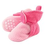 Luvable Friends Baby 21157_Lt.Pink/Dk.Pink_2T Slipper Sock, Light Pink Dark Pink, Medium