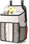 Maliton Diaper Caddy Organizer - Hanging Diaper Organizer for Changing Table, Cribs - Diaper Caddy Holds Diapers, Wipes, Clothing, Blankets and Nursery Items - Baby Shower for New Moms - Beige