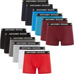 ANTONIO ROSSI (12-Pack) Men's Fitted Boxer Hipsters - Mens Boxers Shorts Multipack with Elastic Waistband - Cotton Rich, Comfortable Mens Underwear, Light Assorted, XXL