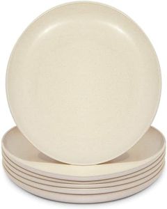 Okuna Outpost Wheat Straw Plates, Unbreakable Dinner Plate (Beige, 8 In, 6 Pack)