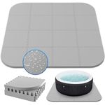 AFFLUENT 85 * 85 inch Hot Tub Pad Foundation,Upgraded Thickened Eva Foam Square Hot Tub Mats for Outside,Suitable for Outdoor Inflatable Hot Tub, Waterproof Anti-Slip Floor Protection Mat Gray