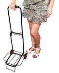 ISOP Folding Light Hand Truck 2 Wheels - Luggage Trolley Shopping Cart | Portable Fold-Up Dolly Cart - Collapsible | 40 lb, Black Elastic Incl.