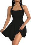 Milumia Women's Halter Mini Dress Backless A Line Flare Party Club Short Dresses Black X-Large