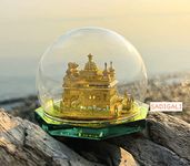 [Small] Golden Temple 24K Gold Plated Model Round 12cm Size Miniature Sri Harmandir Sahib Idol Sikh Temple in Amritsar for Home Decor Car Decor Diwali Gift Punjabi New House Gift