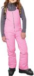 Haloumoning Kids Snow Bibs Girls Ski Pants Waterproof Insulated Snowboard Overalls Snowsuit 5-14 Years Pink