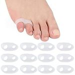 NICENEEDED 6 Pairs Soft Gel Toe Separators with Two Holes, Silicone Pinky Toe Spacers Bunion Pads, Pain Relief Small Toe Correctors for Women and Men Overlapping Hammer Toes