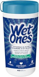 Wet Ones Vitamin E and Aloe Hand Wipes, Unscented, Wet Wipes, 40 Count Canister
