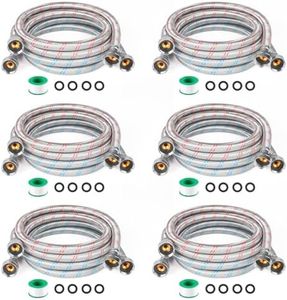 Washing Machine Hoses,6FT ¾" Stainless Steel 12Pack