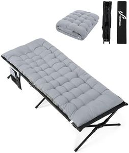 Sportneer Camping Cots for Adults with Cushion, Portable Folding Camping Cot with Mattress for Sleeping Comfortable Camp Cots for Adults Lightweight Folding Bed for Camping Tent Outdoor Travel