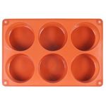 Holzsammlung 1 Pcs Silicone Muffin Top Pans Egg Molds for Baking Non-Stick 3" Round Silicone Mold for Muffins, Eggs, Tarts, Corn Bread, 6 Cavities Whoopie Pie Pan