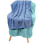 Bailey & buddies Super Absorbent Dog Towels (2 Pack) – Quick Dry Microfibre Pet Towel for Wet Dogs & Cats | Soft, Lightweight, Fast Drying Bath Towels 100x50cm