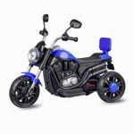 SKYA Star 3 Wheel Harley Bike Rechargeable Battery Operated Ride On Bike for Kids,1 to 4 Years with Foot Accelerator - Blue
