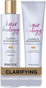 Pantene Pro-V Hair Biology Shampoo & Conditioner Set, Cleanse & Reconstruct 250ml, for greasy roots & damaged lengths