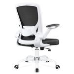 Ergonomic Office Chair, KERDOM Breathable Mesh Desk Chair, Lumbar Support Computer Chair with Wheels and Flip-up Arms, Swivel Task Chair, Adjustable Height Home Gaming Chair (White)