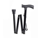 Dr. Care 4 Folding Sections Folding Walking Stick for Old Age People and Hillwalking (Black)