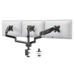 VonHaus Triple Monitor Stand for 13-27" Screens, Three Screen Mount with Clamp & Gas Spring Arms, Height Adjustable Easy Assemble Stand with Full Tilt, Rotation & Swivel, VESA: 75x75 & 100x100mm