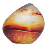 Ansons Urns Sunrise Cremation Urn - Mountain/Rock Funeral Urn - Aluminum Memorial Garden Burial Urn for Human Ashes Adult Size - Aluminum