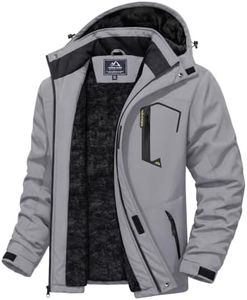 MAGCOMSEN Snowboarding Jacket Men Ski Coat Snow Jacket Warm Winter Jackets Fleece Hiking Raincoats Windbreaker Parka Light Grey XL