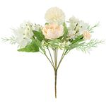 BENUAN Fake Peony Artificial Flower Bouquets Silk Hydrangea Bouquet Decor Plastic Carnations Daisy Realistic for Flower Arrangements Wedding Party Bridal Decoration Table Centerpieces, 1 Pcs