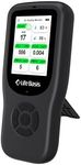 LifeBasis Air Quality Monitor Indoor, 11-in-1 Air Quality Detector with Stand, Real-Time Air Meter Test AQI, PM1.0, PM2.5, PM10, CO2, TVOC, HCHO, Particles, Temperature and Humidity, Dual Alert -Black