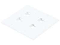 Monoprice 106831 2-Gang Wall Plate for Keystone 4 Hole, White