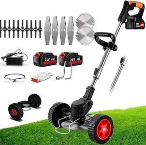AMEIJIE Weed Wacker Cordless String Trimmer Electric, Edger Lawn Grass Trimmer Handheld Weed Eater Brush Cutter 2 Battery Powered, Portable Grass Edger Trencher for Patio Garden Yard