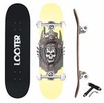 Jaspo Looter Uv Print Skateboard - 31X8 Inches, 7-Layer Canadian Maple, Fully Assembled For Kids/Youth/Adults (Looter) - Multicolor
