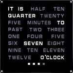 TechTools LED Wall Word Clock - Displays Time As Text, Black, 12" x 12"