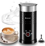 Huogary Electric Milk Frother and Steamer - 4 in 1 Automatic Milk Steamer, 300ml/10.1oz Hot& Cold Foam Maker and Milk Warmer for Latte, Cappuccinos, Macchiato (Black)