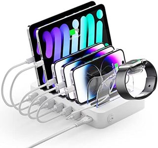 Unitek Fast Charging Station for Multiple Devices, 60W 6 Ports Charging Dock with QC 3.0, USB Charging Station Organizer with 7 Short Charging Cables for Phones, Tablets, and Other Electronics