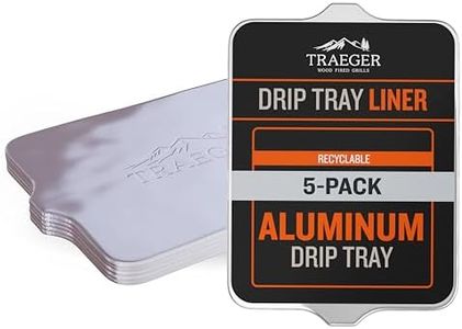 Traeger Grills BAC507 5-Pack Aluminum Drip Tray Liners – Disposable, Heat-Resistant Grill Accessory, Fits Pro 575, Pro 22, Elite 22, 22in x 15.5in