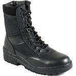 NITEHAWK Army/Military Patrol Black Leather Combat Boots Outdoor Cadet Security