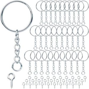 170 Piezas anillas para llaveros, argollas para llaveros,cadena llavero, arandelas enganche llavero anillas metalicas kit para hacer llaveros colgante manualidades resina Bisutería
