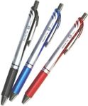 Pentel Energel Deluxe RTX Retractable Liquid Gel Pen,0.5mm, Fine Line, Needle Tip, Black.blue.red Ink-value set of 3