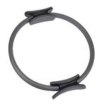 LAFILLETTE Pilates Ring 15" Fitness Circle - Lightweight & Dual Foam Padded Handles | Yoga Ring for Toning Arms, Thighs/Legs & Core, Thigh Workout, Thigh Toner, Inner Thigh Exercise Equipment (Gray)