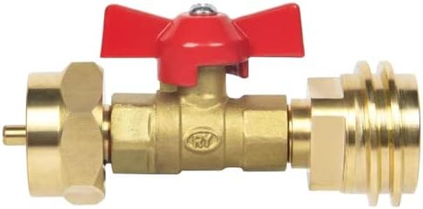 GASPRO Upgraded 1 lb Propane Tank Adapter with Valve, 20 lb to 1lb Converter, Hook Up Small Propane Tanks When 20lb Ran Out, Solid Brass