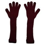 Graceway Women's 100% Acro Wool Long Arm length Gloves for Winter Season (Maroon)