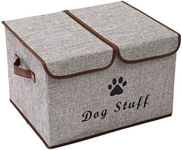 Dog toy box with lid dog storage organizer perfect basket for dog toys living room, playroom, closet, home organization and storage - LightGray