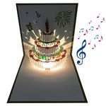 WESAPPINC 3D Pop Up Birthday Cards,Warming LED Light Birthday Cake Music Happy Birthday Card Postcards Pop Up Greeting Cards Laser Cut Happy Birthday Cards Best for Mom,Wife,Sister, Boy,Girl,Friends (1Pack LED birthday card)