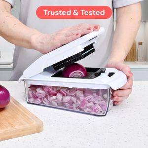 12-in-1 Vegetable Chopper – White Multi-Function Food Dicer