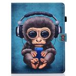 WDSUN Case for 9 to 10.5 Inch Tablet, Folio Protective Cover for YOTOPT 10.1 Inch, Huawei MediaPad T3 T5 10, Samsung Tab A 10.1/Tab E 9.6, Asus ZenPad 10, Lenovo TB-X103F, Monkey