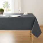 ZeeMart Grey Tablecloth, Farmhouse Linen Style Table Cloth Rectangle Table Cloths 54 x 108 Inch Charcoal Grey, Wrinkle Resistant Washable Heavy Weight Tight Weave TableCloths