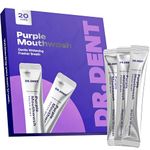 DR.DENT Purple Mouthwash for Teeth Whitening - Color Correcting Mouthwash Sachets (20 Pack) - Peroxide Free, Alcohol Free - Freshens Breath, Supports Gum Health - Vegan, Mint Flavor