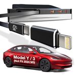 2024 Upgrade USB Charger Hub for Tesla Model Y/3 [45w Fast Charge] 4-Ports Center Console Retractable Phone Charger, Docking Station Suit Model Y (2021-24) and Model 3(2021-23)(Not Fit Model 3 2024)