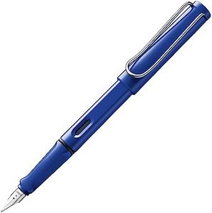 LAMY safari blue - Fountain Pen with ergonomic grip & polished steel nib in size B - ideal for any Writing & Calligraphy - including LAMY T 10 blue cartridge - Right-Handed