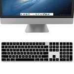 YongMai Silicone Keyboard Cover for 2021 New Model A2520 iMac Magic Keyboard with Touch ID with Numeric Keypad, Washable Dustproof iMac Magic Keyboard Skins Magic Keyboard Covers (Black)