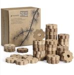 Navaris 45 Pack Cedar Rings for Hangers - Flower Shape Cedarwood Blocks for Clothes and Cupboard Protection - Cedar Wood for Wardrobe, Drawers & Storage Boxes